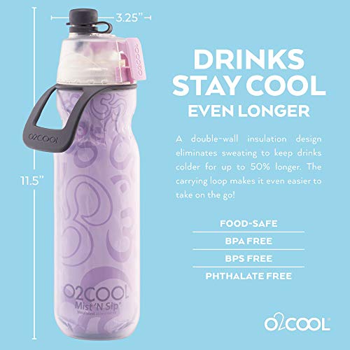 O2COOL 20oz Mist 'N Sip Water Bottle