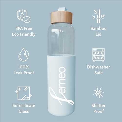 Femeo® Eco-Friendly 18oz Glass Water Bottle