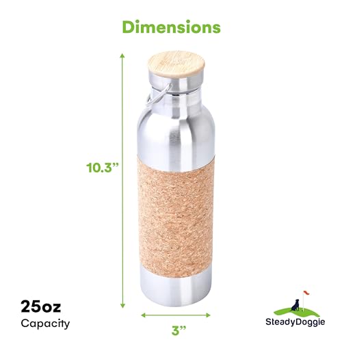 SteadyDoggie 25oz Insulated Yoga Water Bottle