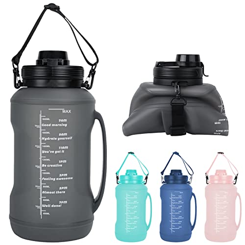 Collapsible 2L Water Bottle with Straw for Yoga