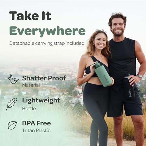 Hydracy 2L BPA-Free Water Bottle for Yoga