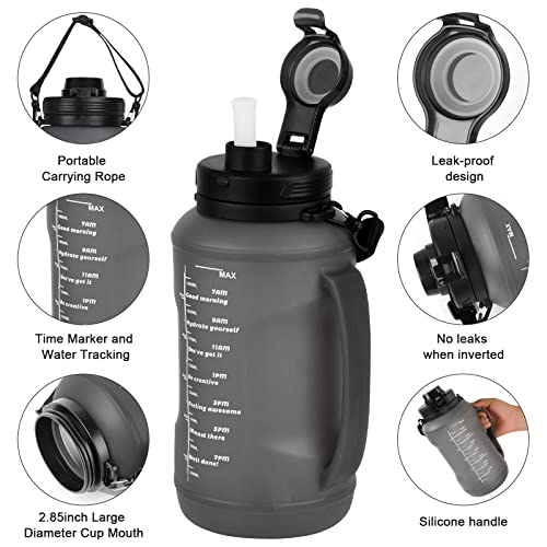 Collapsible 2L Water Bottle with Straw for Yoga