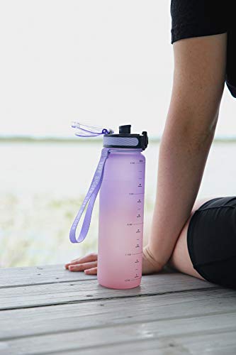 34oz Infuser Water Bottle with Time Marker