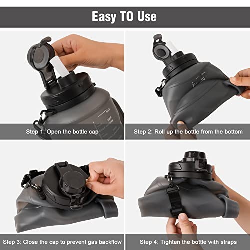 Collapsible 2L Water Bottle with Straw for Yoga