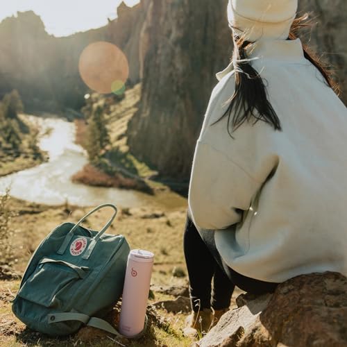 Light Pink Insulated Water Bottle with Straw 24oz