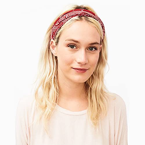 Boho Printed Non-Slip Yoga Headbands - 12 Pack