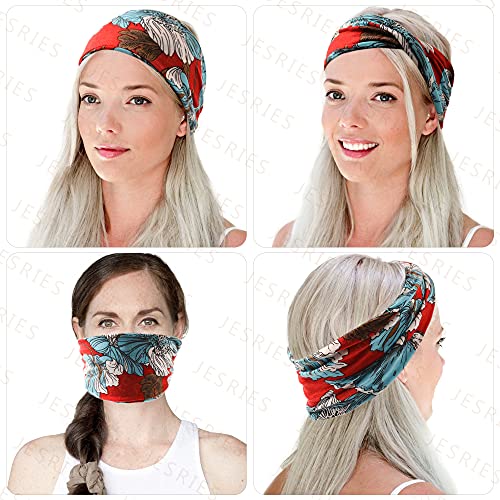 Boho Printed Non-Slip Yoga Headbands - 12 Pack