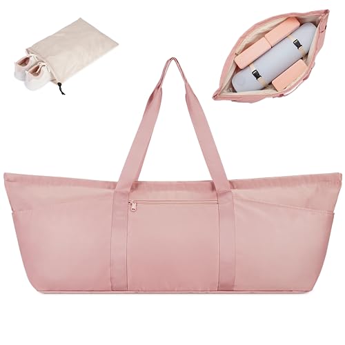 Spacious Yoga Mat Bag with Shoe Compartment - Pink