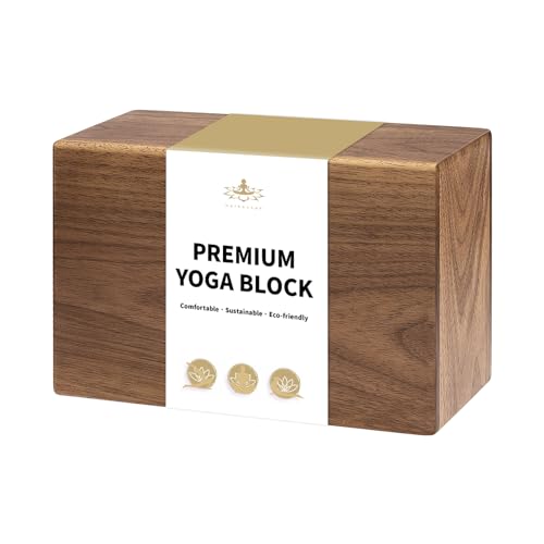Premium Walnut Yoga Block - Eco-Friendly 9"x6"x3