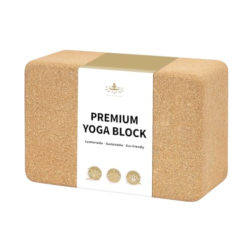 Eco-Friendly Hatha Yoga Cork Block - 9"x6"x3