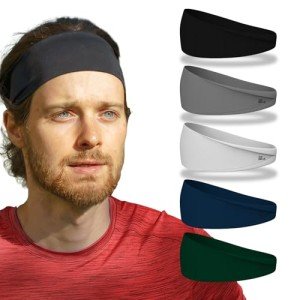 Relix Sports Moisture-Wicking Headband Set of 5
