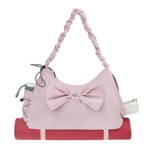 Pink Yoga Mat Bag with Shoe and Wet Pockets