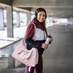 Pink Yoga Mat Bag with Shoe and Wet Pockets