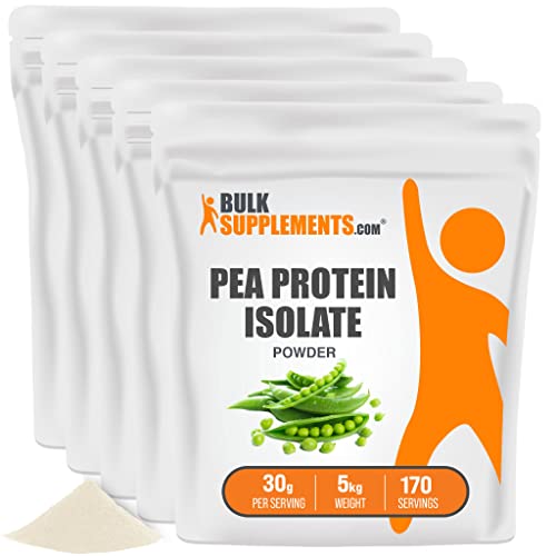 BulkSupplements.com Pea Protein Isolate Powder - Unflavored, No Sugar Added, Plant Based Protein Powder - Vegetarian & Vegan, 21g of Protein - 30g per Serving (5 Kilograms - 11 lbs)