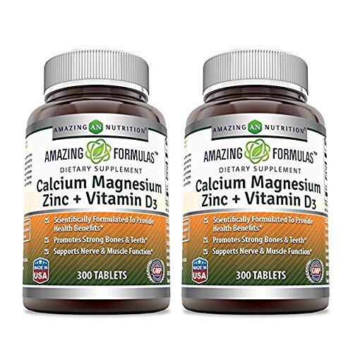 Amazing Formulas Calcium Magnesium Zinc D3 Dietary Supplement Per Serving of 3 Pills (300 Tablets (Pack of 2))
