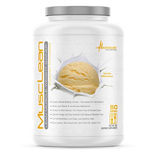 Metabolic Nutrition - Musclean - Milkshake, Whey High Protein Meal Replacement, Maintenance Nutrition, Low Carb, Keto Diet, Digestive Enzymes, Vanilla, 5 Pound (50 ser)