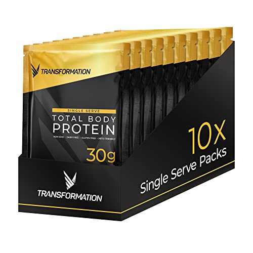 Transformation Protein Super Blend | Egg White, Collagen Peptides, and Plant Protein | 15 Billion CFU Probiotics | Digestive Enzymes | MCT Oil | Low Carb Shake for Men & Women | Variety, 10 pack