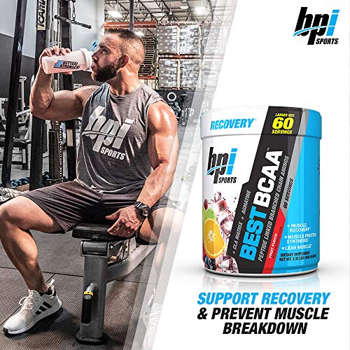 BPI Sports Best BCAA - BCAA Powder - Branched Chain Amino Acids - Muscle Recovery - Muscle Protein Synthesis - Lean Muscle - Improved Performance – Hydration – Fruit Punch - 60 Servings - 1.32 Pound