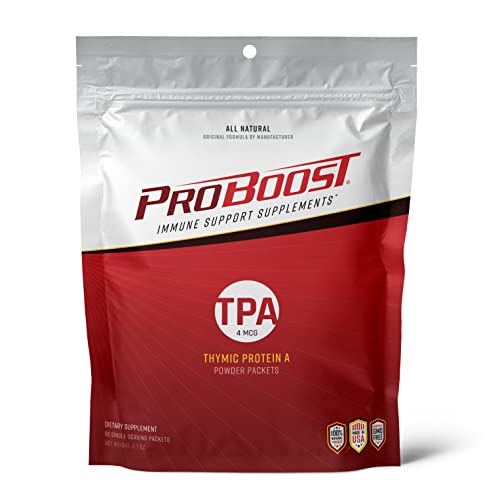 ProBoost, Thymic Protein A (TPA), 60 Packets with 4 mcg TPA Pouch - All Natural, Non-GMO, Unflavored Dietary Supplement with Fast Sublingual Dissolve Time - Daily Immune Support Supplement