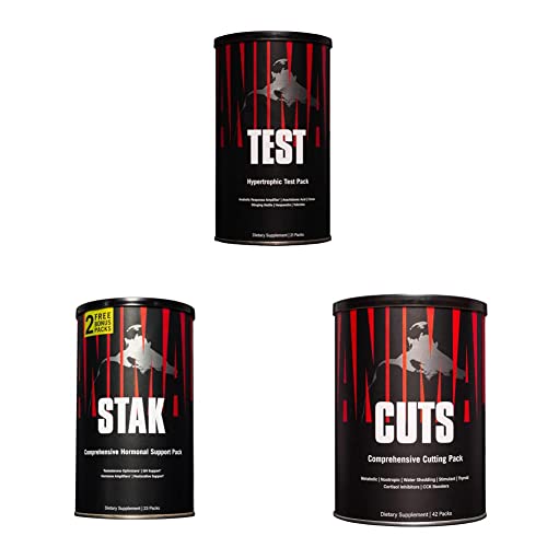 Animal Test – Testosterone Booster for Men & Stak, Testosterone, 1 Month Cycle & Cuts Thermogenic Fat Burner