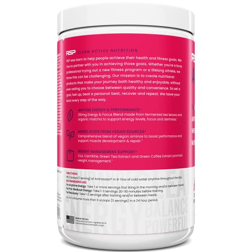 AminoLean Pre Workout Powder, Amino Energy & Weight Management with BCAA Amino Acids & Natural Caffeine, Preworkout Boost for Men & Women, 70 Serv