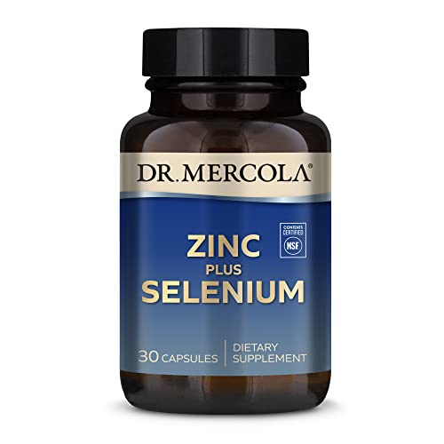 Dr. Mercola Zinc Plus Selenium Dietary Supplement, 30 Servings (30 Capsules), Supports Immune and Overall Health, Non GMO, Soy Free, Gluten Free