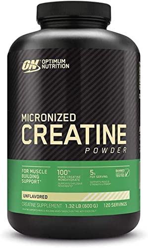 Dymatize ISO 100 Protein Powder, Vanilla 5 Pound & Optimum Nutrition Micronized Creatine Monohydrate Powder, Unflavored, Keto Friendly, 120 Servings