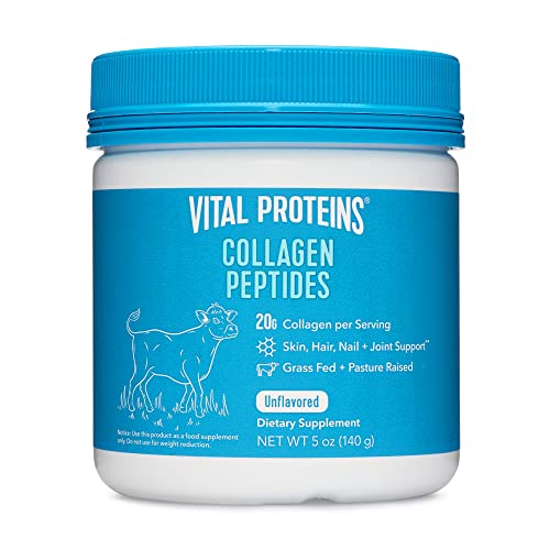 Vital Proteins Collagen Peptides Powder, 5 oz, Pack of 1, Promotes Hair, Nail, Skin, Bone and Joint Health, Unflavored