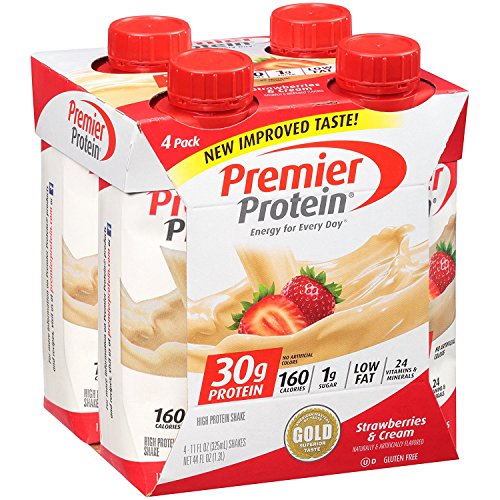 Premier Protein VLYimE 30g Protein Shake, 11 fl oz Bottle, Strawberry 4 Count (4 Pack)