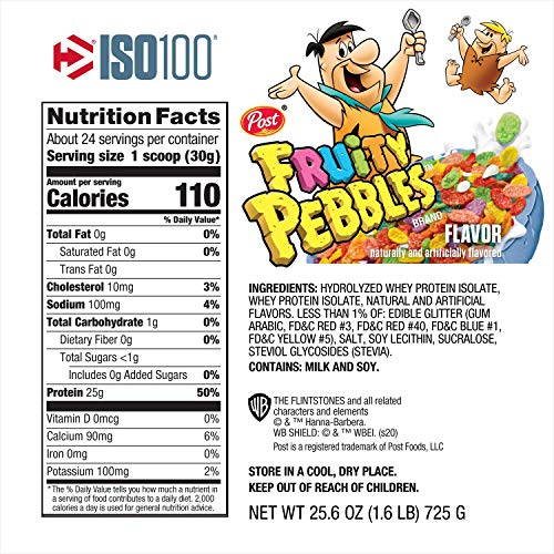 ISO100 Hydrolyzed 100 Whey Protein Isolate Fruity Pebbles (1.6 Lbs. / 24 Servings)