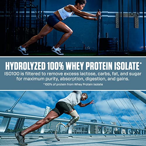 Dymatize ISO100 Hydrolyzed Protein Powder, 100% Whey Isolate , 25g of Protein, 5.5g BCAAs, Gluten Free, Fast Absorbing, Easy Digesting, Gourmet Chocolate, 20 Servings