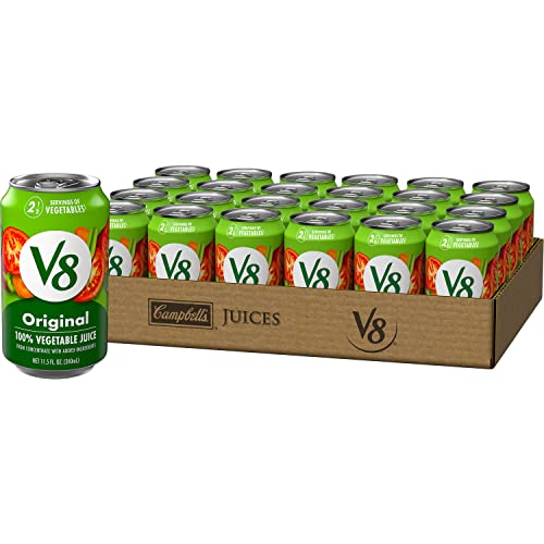 V8 Original 100% Vegetable Juice, Vegetable Blend with Tomato Juice, 11.5 FL OZ Can (Pack of 24)
