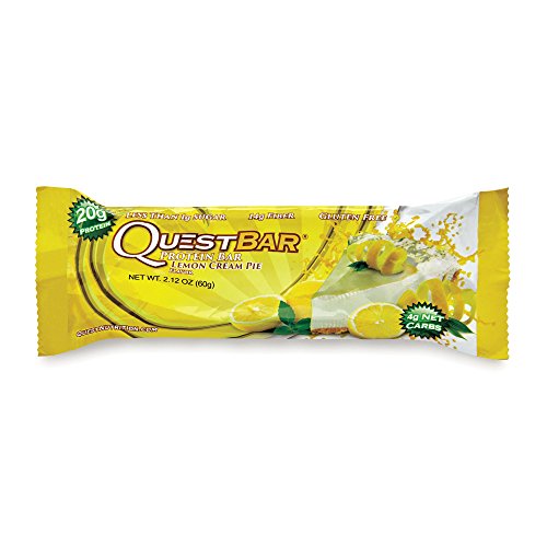 Quest Nutrition Protein Bar, Lemon Cream Pie, 20g Protein, 4g Net Carbs, 170 Cals, Low Carb, Gluten Free, Soy Free, 2.12oz Bar, 12 Count, Packaging May Vary
