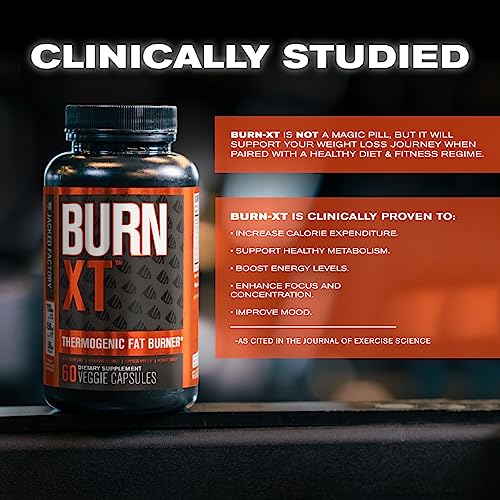 Burn-XT Thermogenic Fat Burner - Weight Loss Supplement, Appetite Suppressant, Energy Booster - Premium Fat Burning Acetyl L-Carnitine, Green Tea Extract, More - 120 Natural Veggie Diet Pills