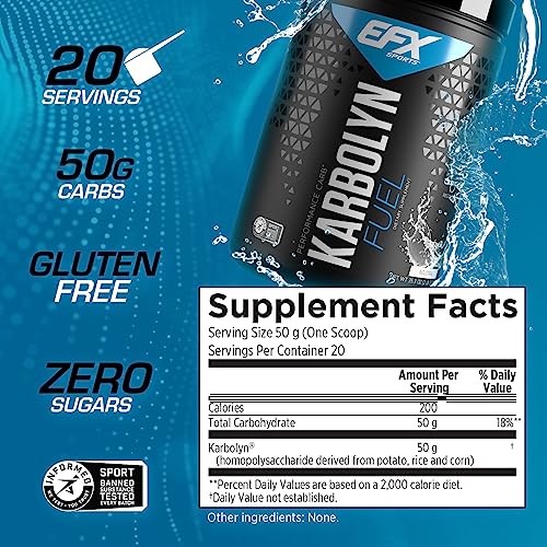 EFX Sports Karbolyn Fuel | Pre, Intra, Post Workout Carbohydrate Supplement Powder | Carb Load, Energize, Improve & Recover Faster | Easy to Mix | Neutral (2 LB 3.3 OZ)…
