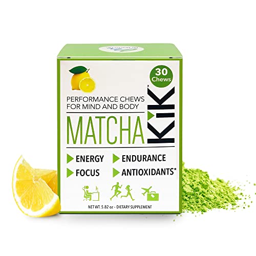 Matcha KiK Energy Chews - for Energy, Mental Focus and Endurance. Healthy, Non-GMO Sport Chews with Premium Japanese Matcha Powder, D-Ribose and Green Tea Caffeine.