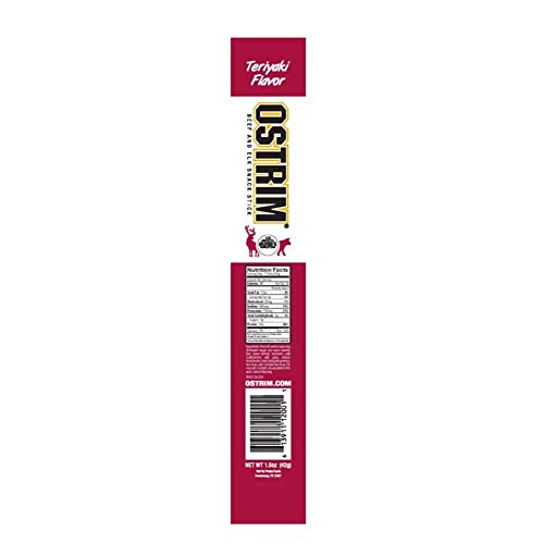 Ostrim Beef & Elk Jerky Snack Sticks-Teriyaki Flavor, 1.5 oz (Pack of 10)
