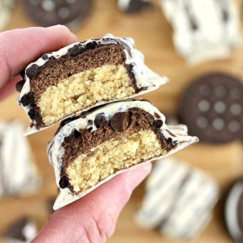 FITCRUNCH Snack Size Protein Bars, Designed by Robert Irvine, World’s Only 6-Layer Baked Bar, Just 3g of Sugar & Soft Cake Core (9 Count, Milk & Cookies)
