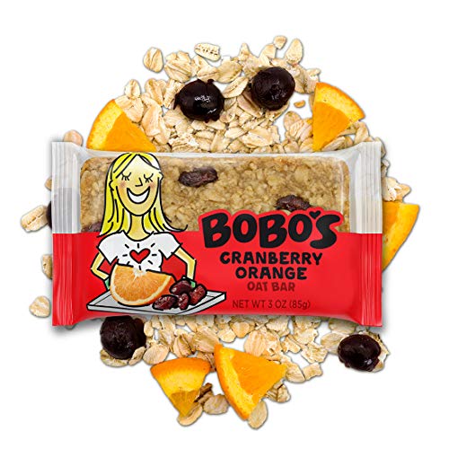 Bobo's Oat Bars (Cranberry Orange, 12 Pack of 3 oz Bars) Gluten Free Whole Grain Rolled Oat Bars - Great Tasting Vegan On-The-Go Snack, Made in the USA