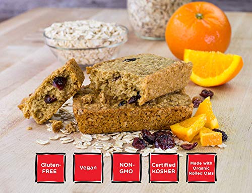Bobo's Oat Bars (Cranberry Orange, 12 Pack of 3 oz Bars) Gluten Free Whole Grain Rolled Oat Bars - Great Tasting Vegan On-The-Go Snack, Made in the USA