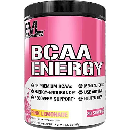 EVL BCAAs Amino Acids Powder - Rehydrating BCAA Powder Post Workout Recovery Drink with Natural Caffeine - BCAA Energy Pre Workout Powder for Muscle Recovery Lean Growth and Endurance