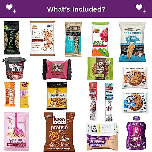 High Protein Fitness Snack Box Gift Father's Day Gift : Premium Mix of Healthy Gourmet Protein Snacks On The Go Meal Replacements, Great Fitness Care Package Gift