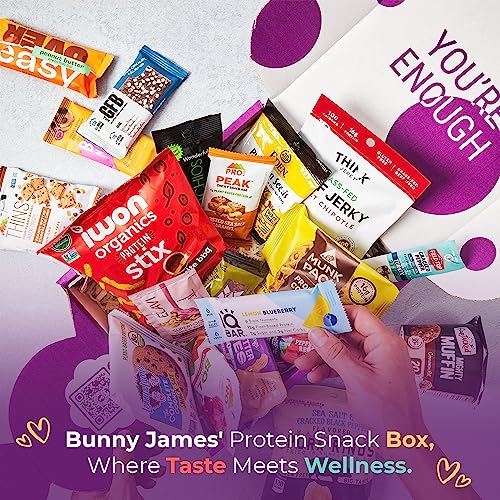 High Protein Fitness Snack Box Gift Father's Day Gift : Premium Mix of Healthy Gourmet Protein Snacks On The Go Meal Replacements, Great Fitness Care Package Gift