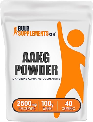 BULKSUPPLEMENTS.COM AAKG Powder - Arginine Alpha-Ketoglutarate, Nitric Oxide Supplement - Unflavored, Gluten Free - 2500mg per Serving, 40 Servings (100 Grams - 3.5 oz)