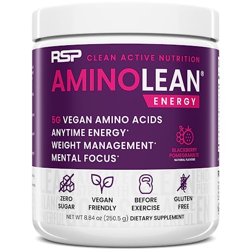 AminoLean Pre Workout Powder, Amino Energy & Weight Management with BCAA Amino Acids & Natural Caffeine, Preworkout Energy for Men & Women, 30 Servings