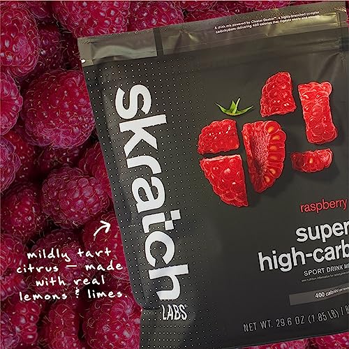 Skratch Labs Super High-Carb Hydration Powder | Carbohydrate Powder with Cluster Dextrin and Electrolytes | Endurance Energy Drink | Raspberry (840 Grams) | Non-GMO, Gluten Free, Vegan, Kosher