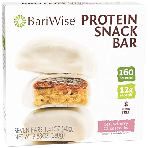 BariWise Protein Bar, Strawberry Cheesecake, 160 Calories, 12g Protein, Gluten Free (7ct)