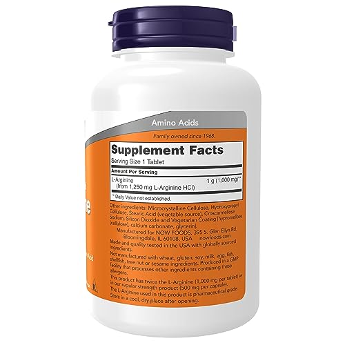 NOW Supplements, L-Arginine 1,000 mg, Nitric Oxide Precursor*, Amino Acid, 120 Tablets
