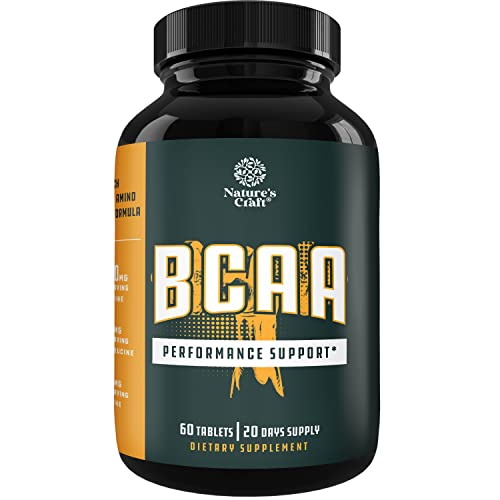 Natures Craft Branch Chain Amino Acids Supplement - Vegan BCAA Capsules Post Workout Muscle Recovery and Muscle Growth Support