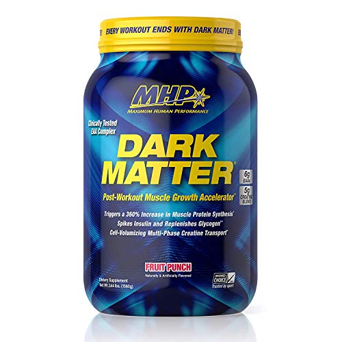 MHP Dark Matter Post Workout, Recovery Accelerator, w/Multi Phase Creatine, Waxy Maize Carbohydrate, 6g EAAs, Fruit Punch, 20 Servings, 55 Oz